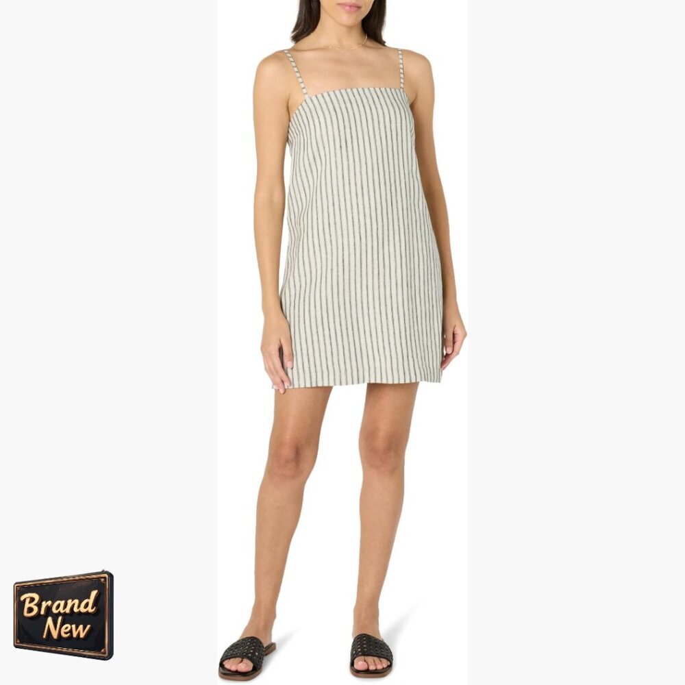 Linen Mini Shift Dress Casual Summer Loose Fit 34 Inch Length